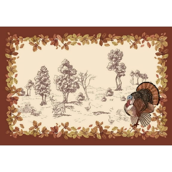 Happy Thanksgiving Day Turkey Fall Placemat Set of 4 Table Mat,Autumn Harvest Table Mats Placemats 12x18 in for Dining Home Kitchen Decor Indoor