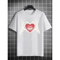 thumbnail image 2 of Heart Love Skeleton Hands Camisetas de cuello redondo, camisetas gráficas causales, camisetas de manga corta, ropa de verano para hombres, 2 of 4