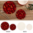 thumbnail image 4 of SKYSONIC 2 pcs Red Maple Leaves Temple Pot Holders Trivets, Heat Resistant Trivets,Chinese Autumn Pattern Cotton Thread Weave Mats for Hot Pads Pans Pot Bowl Teapot, 4 of 7