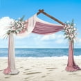 thumbnail image 7 of Wooden House - Shaped Wedding Arch Backdrop Stand, 114in Tall & 126in Wide Ceremony Arch with Stable Base for Weddings, Birthdays, Parties, Garden Decor, 7 of 7