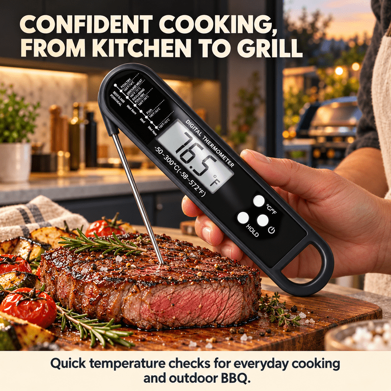 Alifecxwwy Digital Meat Thermometer, Black photo 7