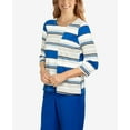 thumbnail image 6 of Alfred Dunner Womens Petite  Stripe Embellished Crew Neck Knit Top, 6 of 6