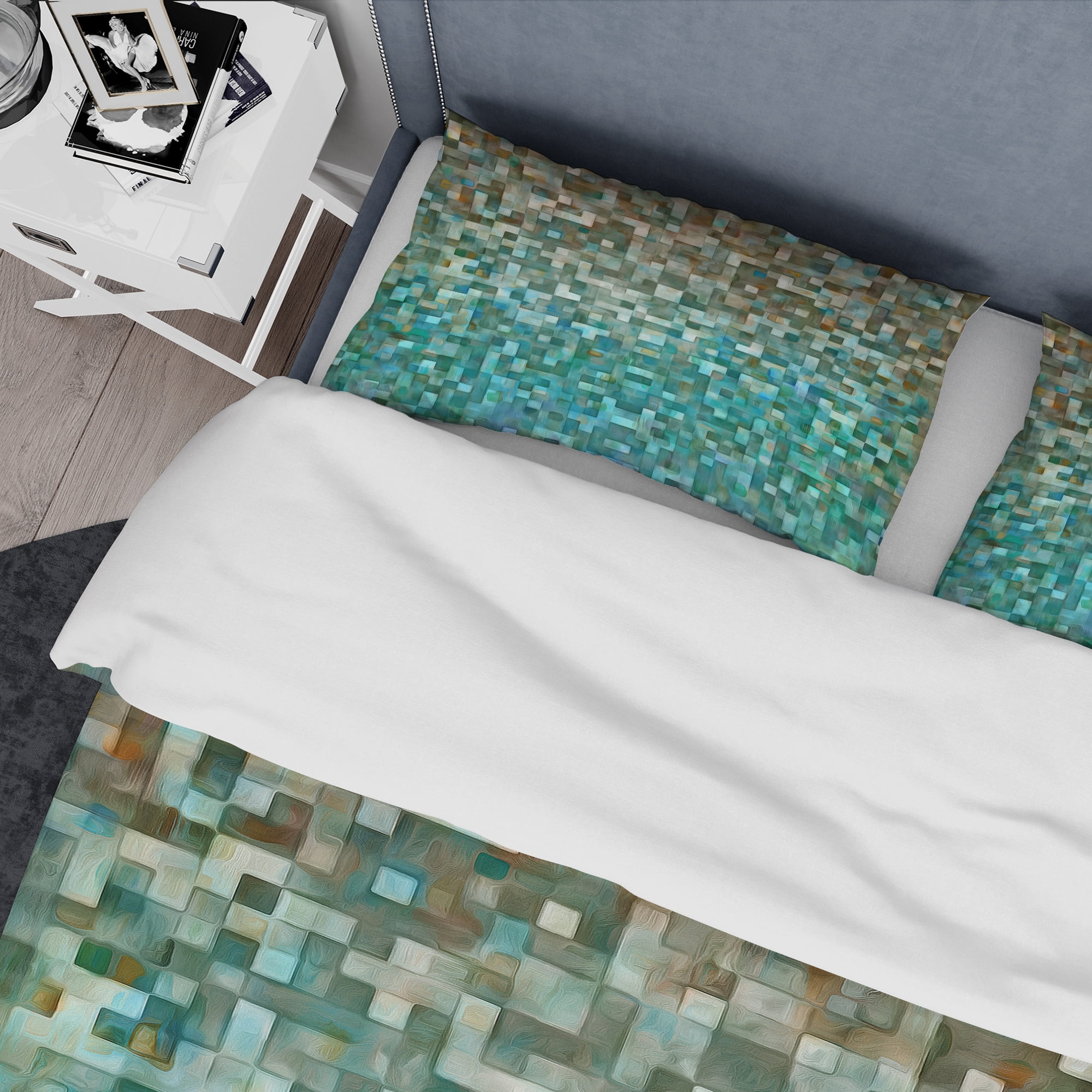 Designart 'Blocked Abstract' Geometric Duvet Cover Set