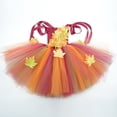 thumbnail image 7 of Gunia Girls Tutu Skirt Elegant Maple Leaf Dress Court Gown Performance With Mesh Layered Stage Pageant Princess Birthday Party Skirts For Kids Toddler Girls Orange 6-7 Years, 7 of 7