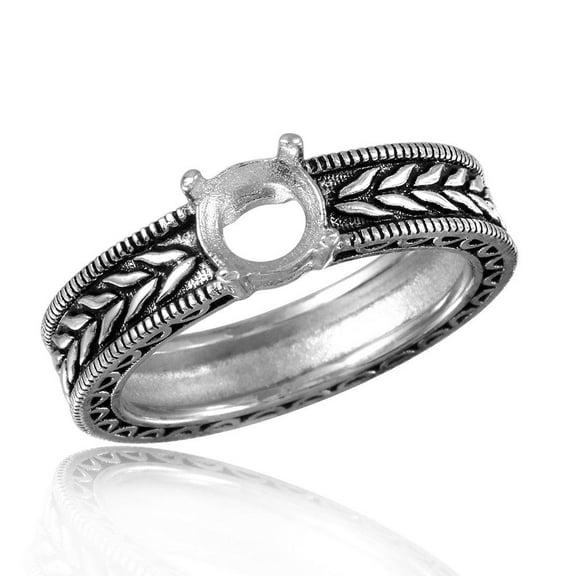 High Polished Rhodium Plated Sterling Silver 925 Mounting Ring Band Jewelry Female Male Size 9