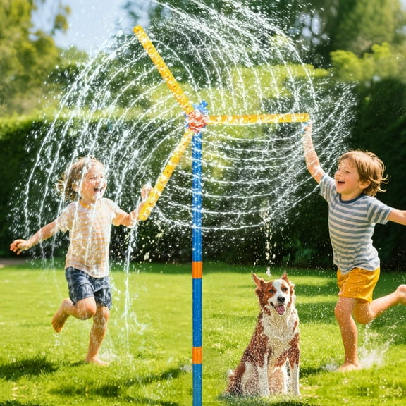 57" Windmill Water Sprinkler for Kids Summer Toys, Outdoor Toys for Toddlers, 360° Spinning Splash Water Toys, Backyard Games for Summer Fun, Gifts for Boys Girls Dogs & Garden Watering