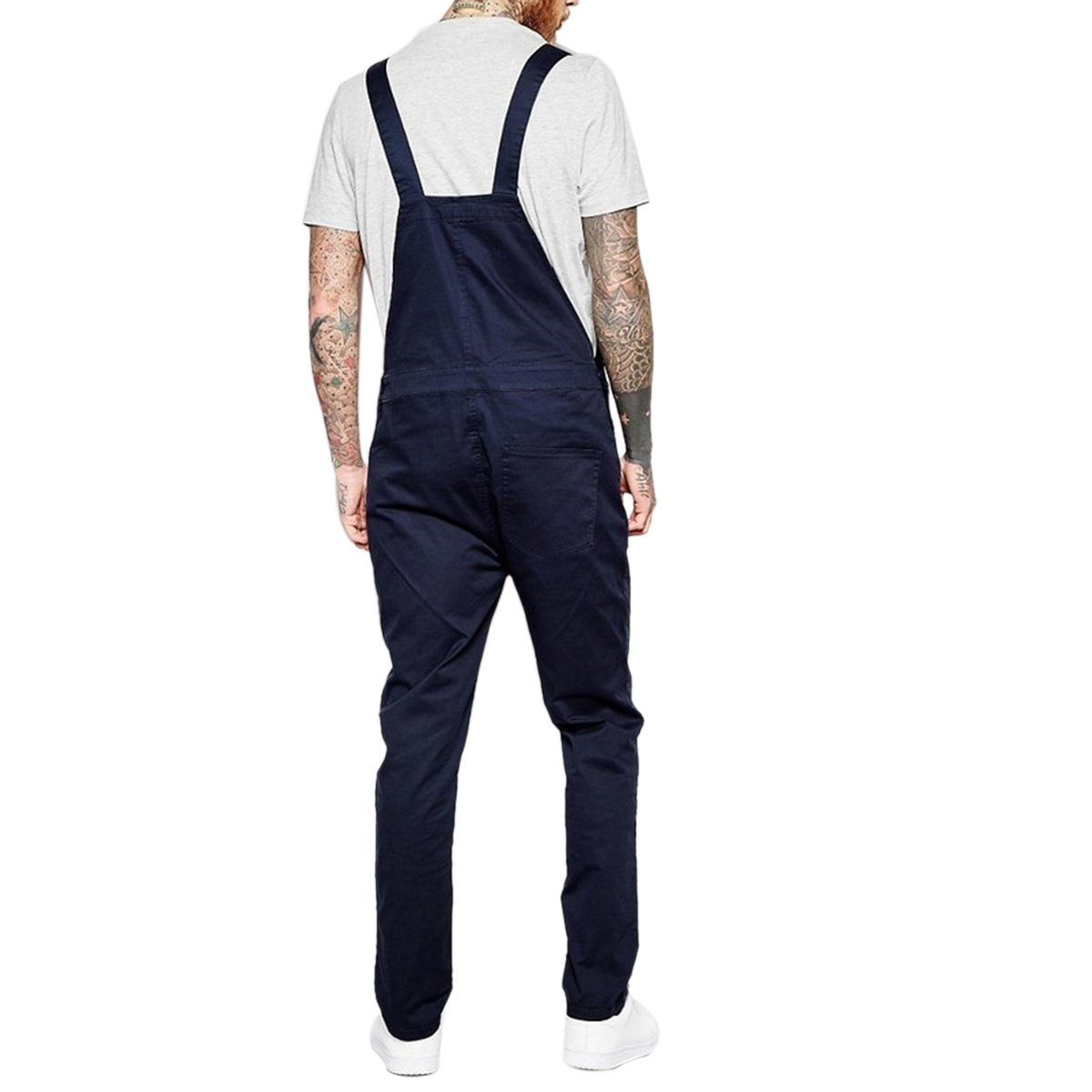 Bmnmsl Men Pants Bib Overalls Solid Color Jumpsuit Jeans Suspender Pants - image 3 of 5
