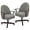 Marble, Walnut, variant on Chromcraft Dining Chairs on Casters, Swivel Rolling Cushioned Seats, Walnut Solid Wood Accents, Mocha Upholstery, Metal Base, 1 piece set