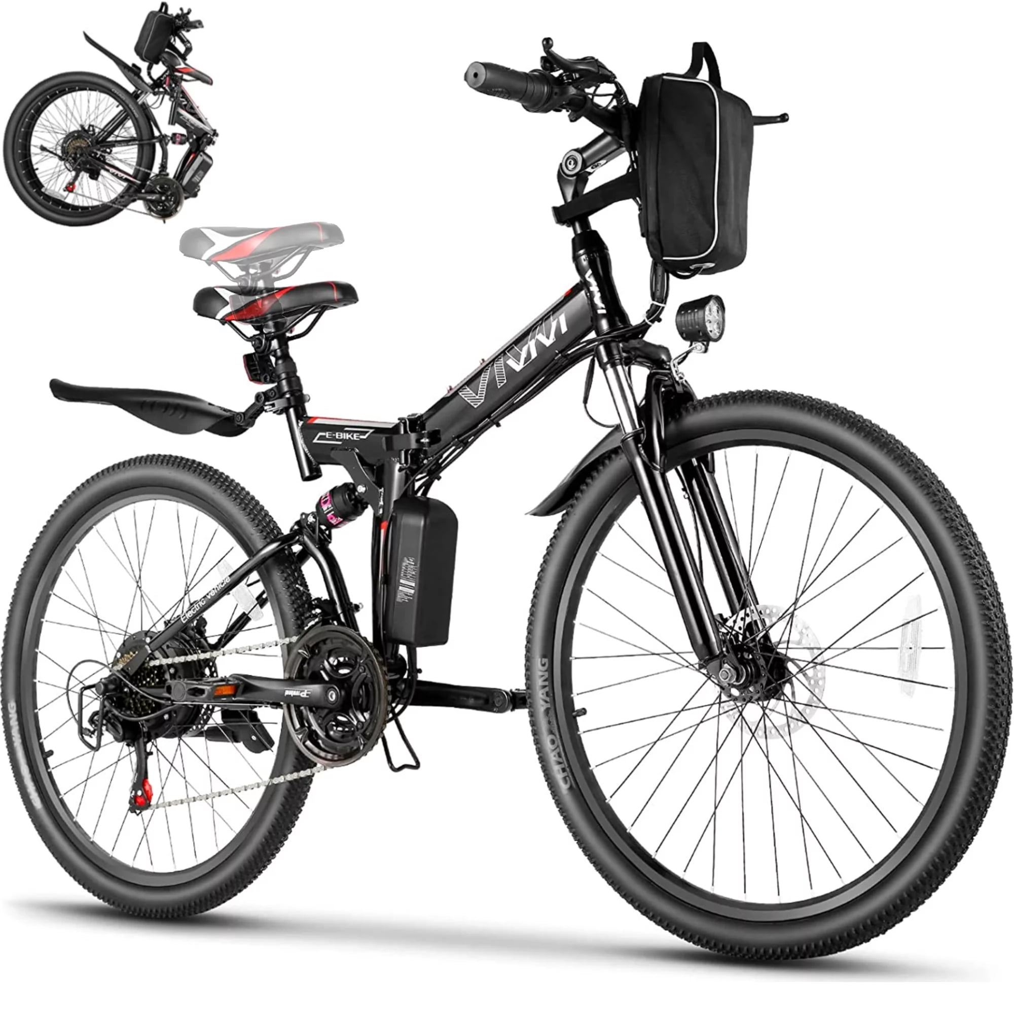 Vivi Adult Electric Bicycles Foldable Ebike, 500W 26" Electric Commuter