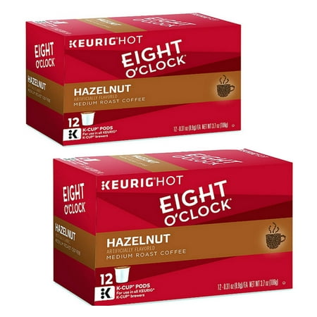 Eight O Clock Coffee Hazelnut  Single-Serve Keurig K-Cup Pods  Flavored Medium Roast Coffee  24 Count