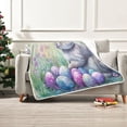 thumbnail image 2 of Wobogo Easter Blue Bunny Flannel Fleece Bed Blanket as Bedspread Coverlet Sofa blankets (50x60in) Soft Lightweight Warm and Cozy, 2 of 7