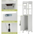 thumbnail image 3 of VECELO Small Bathroom Storage Cabinet, Corner Floor Cabinet with Toilet Paper Holder and Shelves, White, 3 of 8