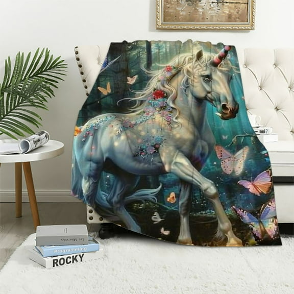 Shiartex Unicorn Throw Blanket Unicorn Blanket Gifts for Girls Kids Adults Soft Cozy Warm All Season Lightweight Unicorn Blanket Decor for Couch Bed Sofa Dorm Office 40x50in