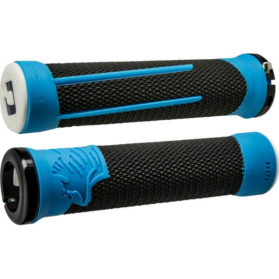 ODI AG2 Lock-On Grips Black/Blue with Black Clamps Redesigned Inner Outer Grip