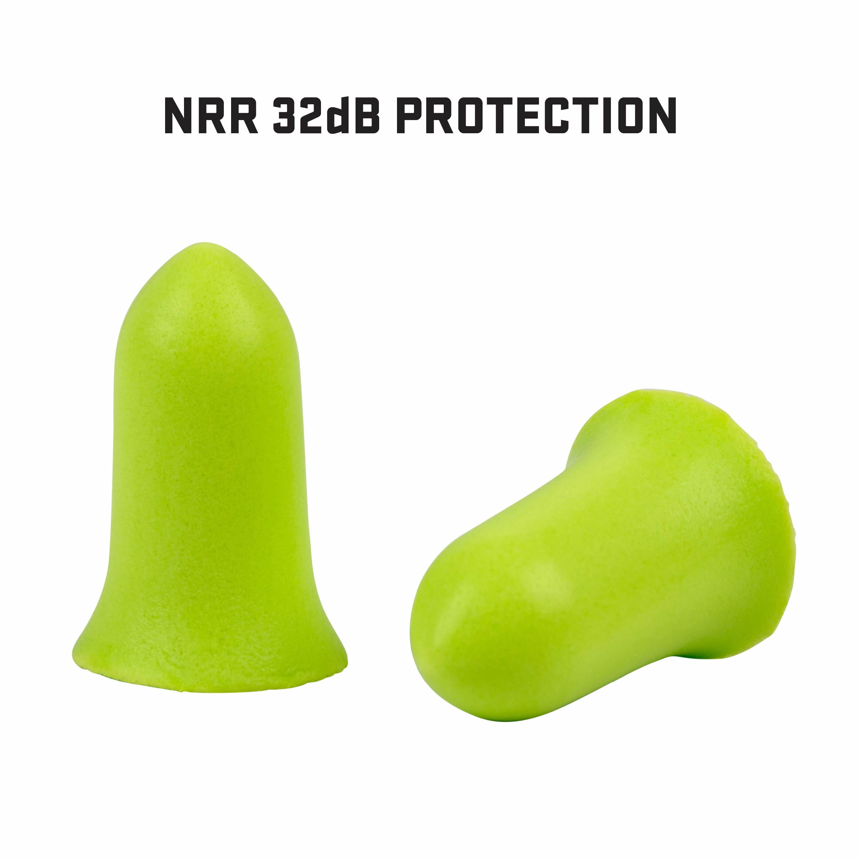 ULTRX™ Tapered Foam Ear Plugs, 6-Pairs, Lime
