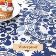 thumbnail image 4 of Blue and White Table Cloth Rectangle Table 60 X 84 Inch, Tablecloths for 6 Foot Rectangle Tables, Outdoor Tablecloth for Parties, Waterproof Fabric Oblong Polyester Tablecloths, 4 of 6
