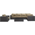 thumbnail image 5 of Modway Convene 7 Piece Outdoor Patio Sectional Set in Espresso Mocha, 5 of 9