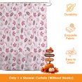 thumbnail image 3 of Pink Pumpkins Fall Shower Curtains for Bathroom, Autumn Thanksgiving Botanical Pink Waterproof Fabric Shower Curtain, Decorative Bathroom Curtain for Bathtub, 72"x84", No Hooks Included, 3 of 9