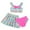 1-Pink, variant on Girls Swim Suit 3 Piece Bathing Suit with Beach Skirt Summer Girls Swimwear Teen Girl Bathing Suits for Teens 11Y