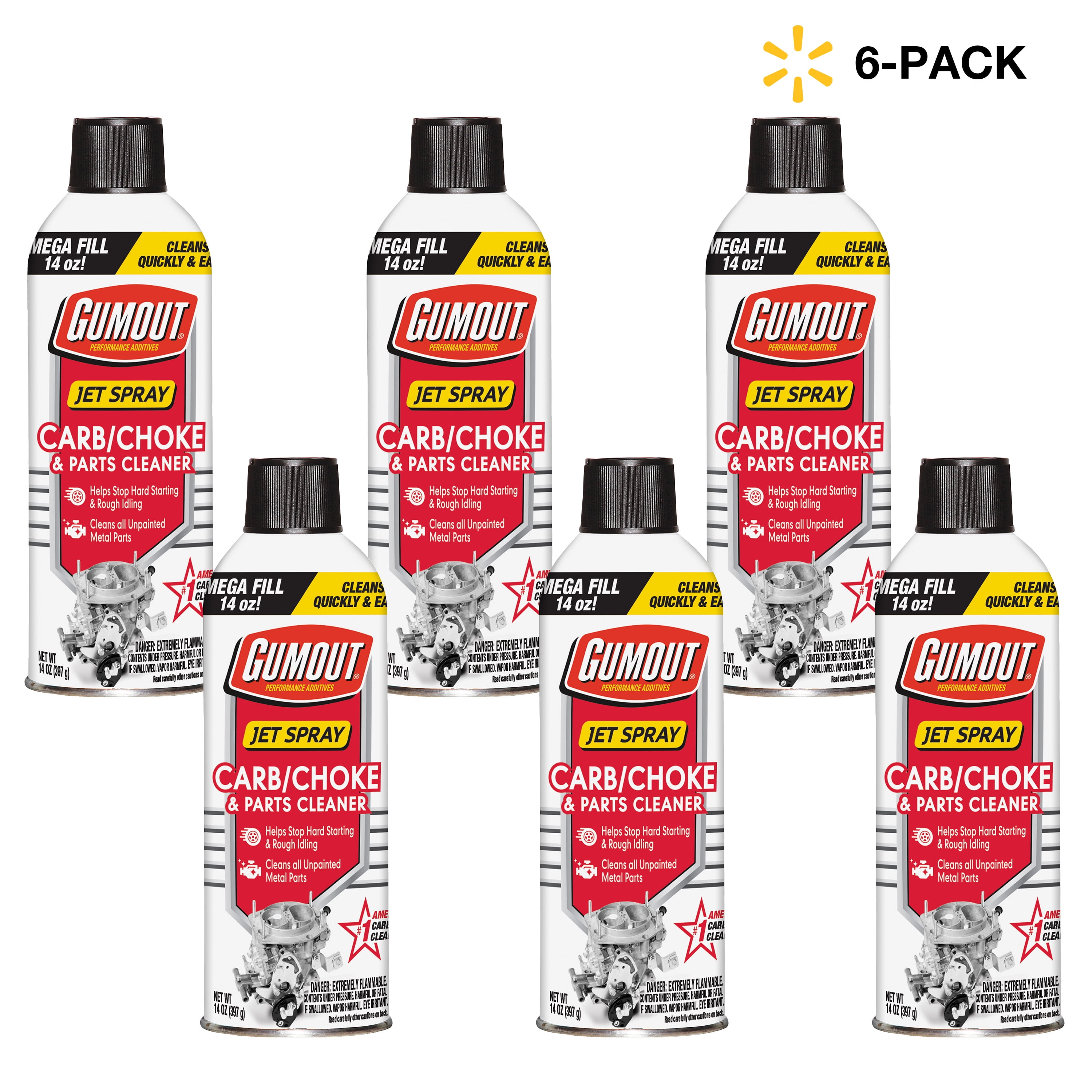 (2 pack) Gumout Carb and Choke Cleaner 14 oz, 6 Pack - 800002231W