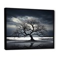 thumbnail image 2 of Designart "Tree Monochrome Silhouette Euphony II" Floral Floater Framed Wall Art Print, 2 of 7