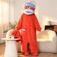 thumbnail image 5 of Funny Big‑Mouth Monster Adult Onesie Pajamas, Coral Fleece One‑Piece Cartoon Cosplay Costume Loungewear Party, 5 of 7