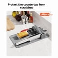 thumbnail image 6 of Osfvolr Drawer Organizer Knives Organizer Premium Compact Multifunctional Soft Knife Mat Silicone Knife Storage Tray Black, 6 of 8