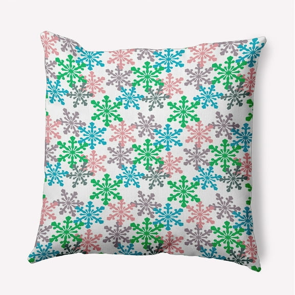 16" x 16" Simply Daisy Snow Fall Polyester Accent Pillow, Bright Green Qty 1