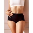 thumbnail image 5 of Buankoxy 6 Pack Women's High Waist Tummy Control Cotton Underwear Solid Color Brief Panties,Size 5, 5 of 8