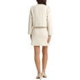 thumbnail image 3 of Conjuntos de chaqueta corta de frente abierto y falda de tweed a cuadros INSPIRE CHIC para mujer XS blanca, 3 of 5