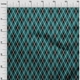 thumbnail image 2 of oneOone Cotton Jersey Dark Teal Green Fabric Argyle Check Quilting Supplies Print Sewing Fabric By The Yard 58 Inches Wide, 2 of 4