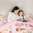 thumbnail image 4 of Homewish Cute Pet Dog Queen Comforter Set,Vintage Floral Comforter Sets Queen,Pink,Pink Reversible,3 Pieces,1 Comforter and 2 Pillowcases, 4 of 7