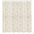 thumbnail image 3 of Ambesonne Victorian Shower Curtain, Retro Swirl Flowers, 69"Wx70"L, Beige White, 3 of 3