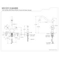 thumbnail image 3 of Kingston Brass Heritage Double Handle Kitchen Faucet With Side Sprayer, KS1231AX, 3 of 3