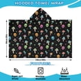 thumbnail image 2 of Black Colorful Skull Mushroom Pattern Hooded Bath Towel，60"x35" for Ages 3 To 12 Kids, Quick Dry Lightweight Soft Microfiber Hood Beach Towel Cover Up for Kids, 2 of 7