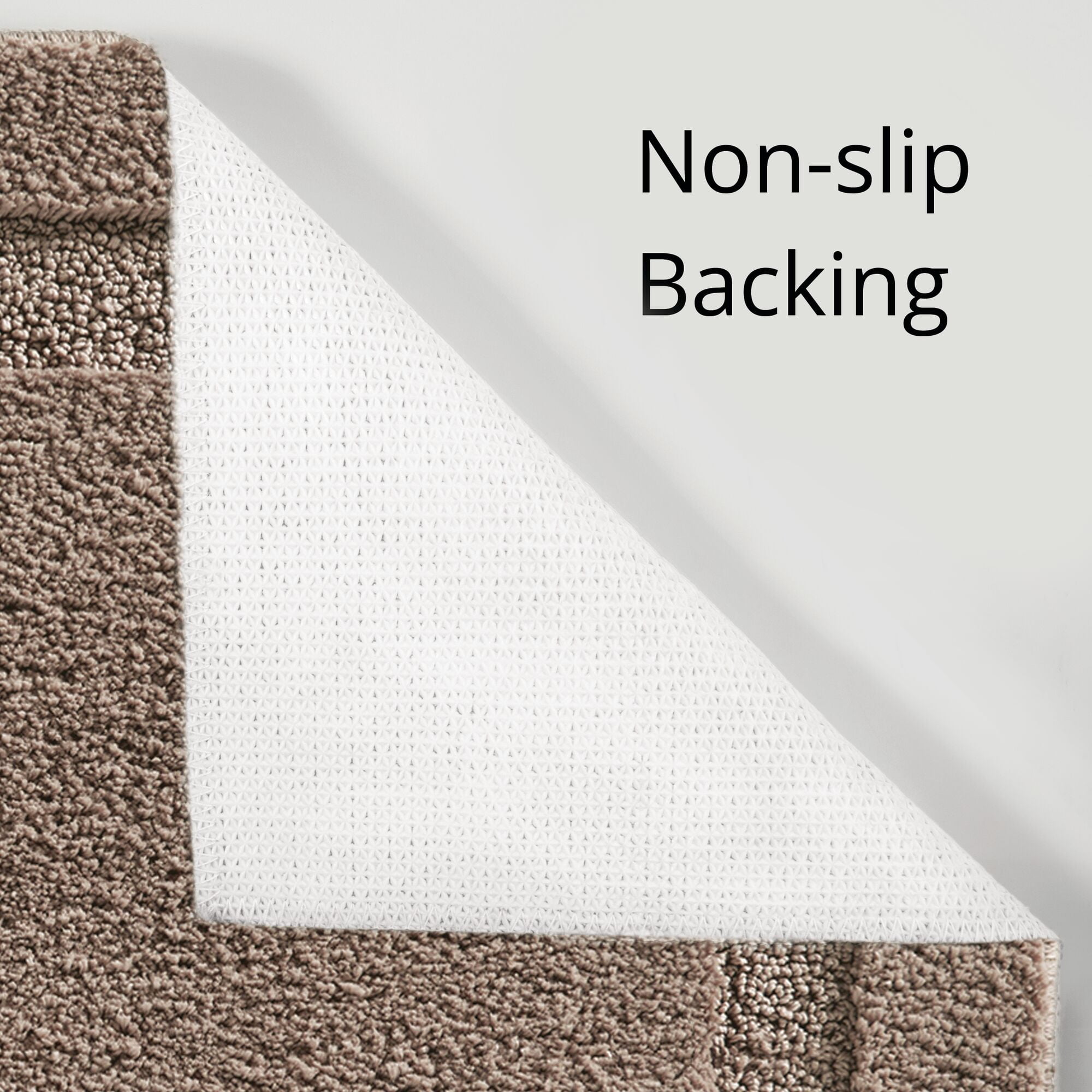 mDesign Microfiber Bath Mats - 3 Piece Bathroom Rugs - Set of 3 - Linen/Tan