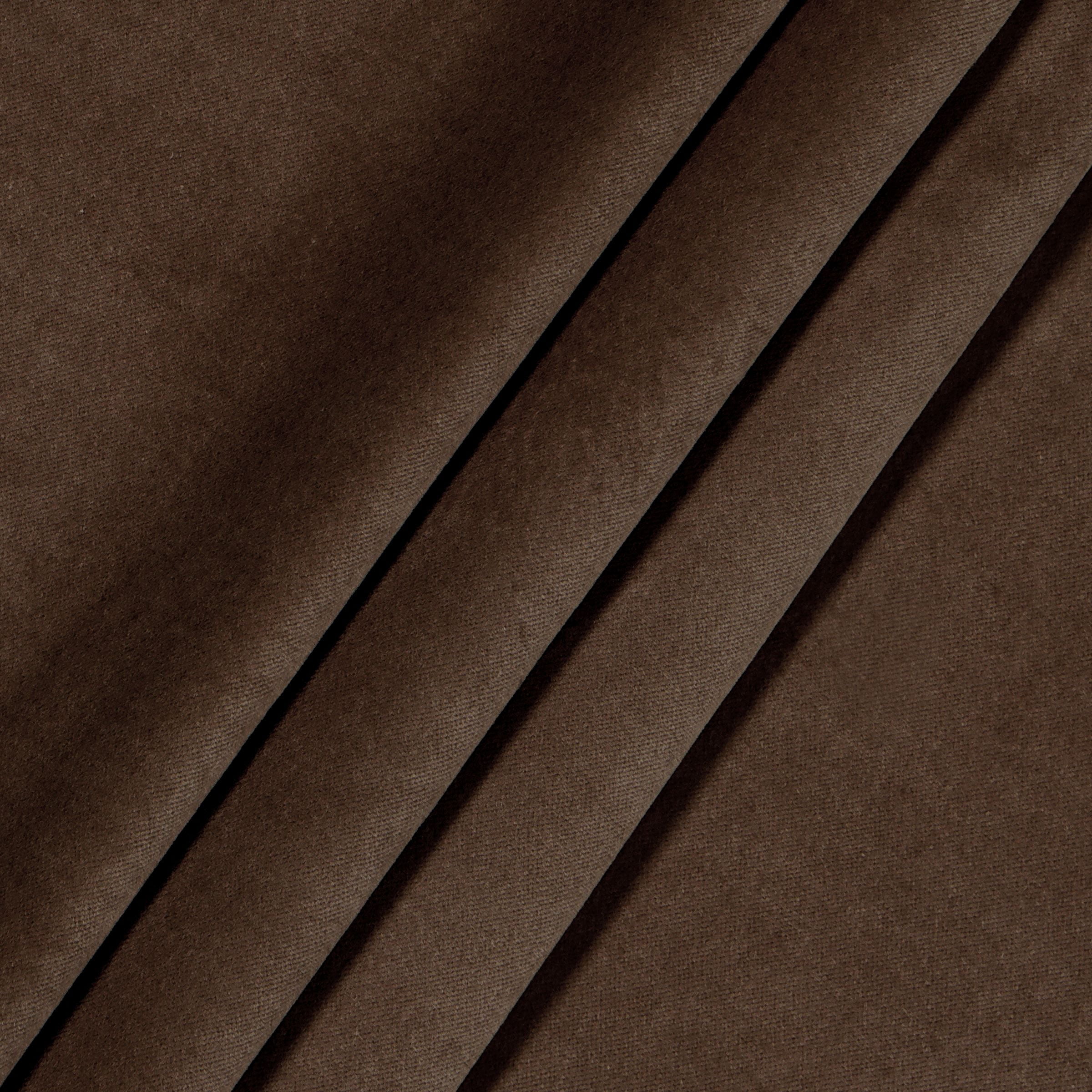 Eclipse Luxury Cotton Velvet, 100% Blackout, Rod Pocket, Single Curtain Panel, 50"x84", Chocolate