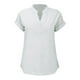 thumbnail image 4 of Vestidos Casuales Para Mujer, Blusas De Mujer De Moda Suéter de mujer de color liso de imitación de lino y lino con hombros descubiertos y cuello en V de manga corta a la moda, 4 of 5