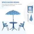 Outsunny Folding Kids Table and Chair Set for Garden, Backyard, Blue