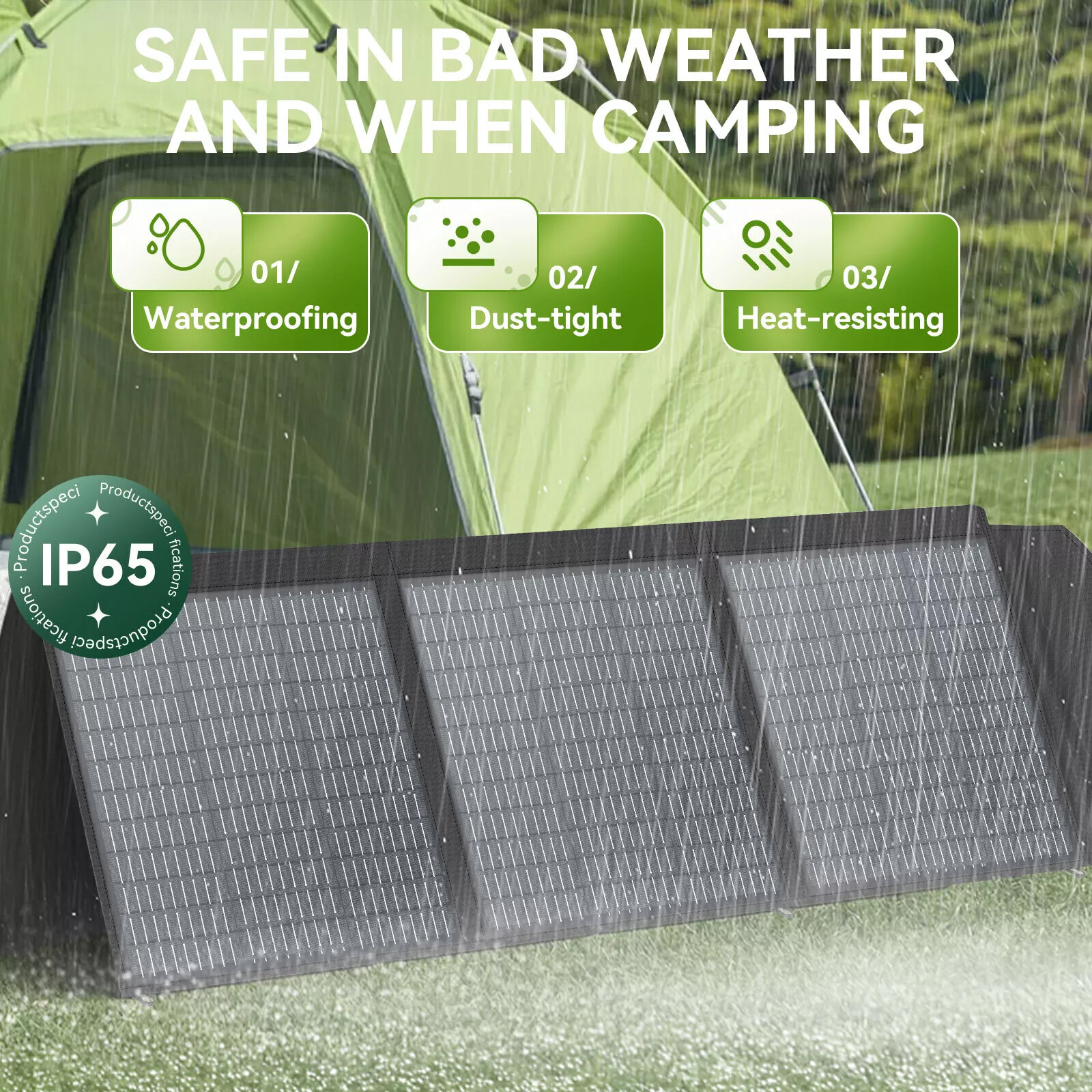 400W Portable Solar Panel Foldable for Power Station RV Camp Car /W Carry Case