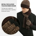 thumbnail image 4 of Casquillo casual Conjunto de guantes de pantalla táctil y bufanda de gorro de punto de invierno para mujeres y hombres, 4 of 8