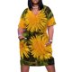 thumbnail image 1 of Vestido de fiesta de lujo para mujer con bolsillos sueltos y ramo de dientes de león, vestido de verano, 1 of 7