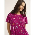 thumbnail image 3 of Joyspun Women’s Print Sleep Shirt with Short Sleeves, Sizes S/M-2X/3X, 3 of 5