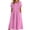 01 Pink, variant on Fewfanhot Women Dresses Floral Embroidered Traditional Fiesta Summer V-Neck Short Sleeve Pocket Long Dress