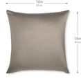 thumbnail image 2 of 16" x 16" Throw Pillowcases (Cover Only) - 85/15 Nylon, Spandex - Luxurious, Silky, Stretchy & Soft - 1 Pcs Solid Color - A Perfect Choice for Couch Chairs Sofa Bed Adult or Kids Bedroom, Stone Grey, 2 of 7