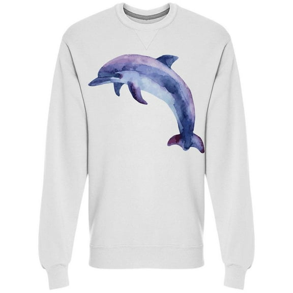 Jumping Dolphin In Watercolor Sweatshirt Men -Image by Shutterstock, Male x-Large