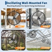 20 Inch Wall Mount Fan, 4800 CFM 3 Speeds High Velocity Industrial Fan with 360° Tilt Head, IP44 Waterproof Heavy-Duty Aluminum Blades for Workshop, Warehouse, Greenhouse, Commercial