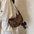 thumbnail image 6 of Women Shoulder Bag Korean Styles Dumplings Bag PU Messengers Bag Leopards Print Crossbody Bag for Autumn Winter, 6 of 20