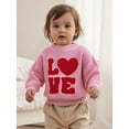 thumbnail image 4 of BemeyourBBs Toddler Baby Boys Girls Valentines Day Sweater Outfit Fall Winter Spring Clothes Long Sleeve Crew Neck Knit Pullover Tops, 4 of 9