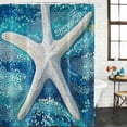 thumbnail image 2 of Teal Coastal Starfish Bathroom Shower Curtains with 12 Hooks Polyester Waterproof Shower Curtain for Stalls and Bathtubs Summer Watercolor Ocean Decorative Bathroom Privacy Curtain 48x72 Inches, 2 of 8